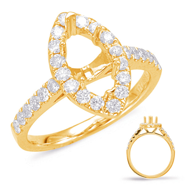 Yellow Gold Halo Engagement Ring - EN7874-10X5MYG