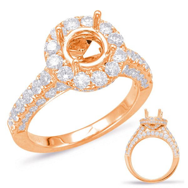 Rose Gold Halo Engagement Ring - EN7877-1RG