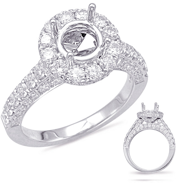 White Gold Halo Engagement Ring - EN7877-1WG