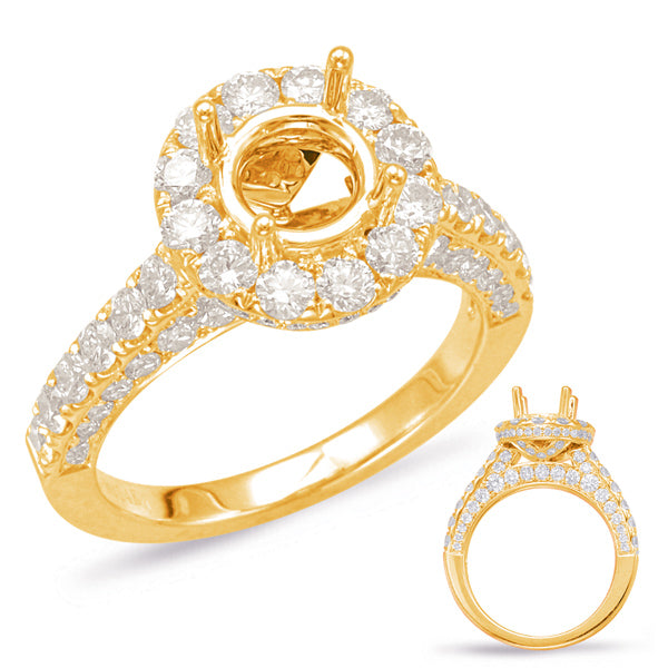 Yellow Gold Halo Engagement Ring - EN7877-1YG