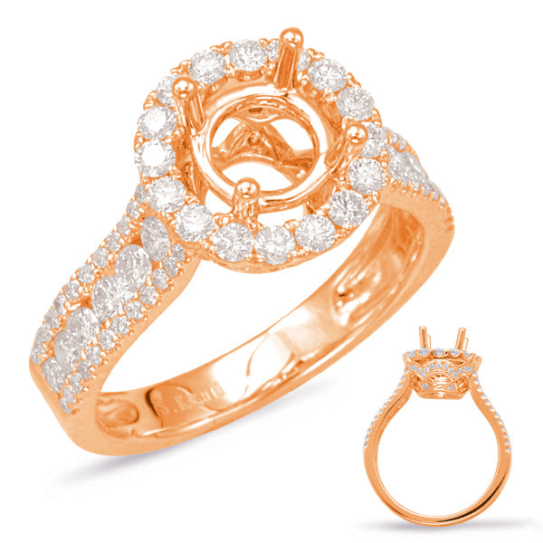 Rose Gold Halo Engagement Ring - EN7881-1RG