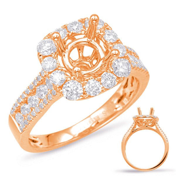 Rose Gold Halo Engagement Ring - EN7882-1RG