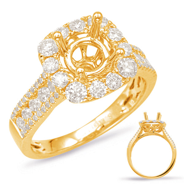 Yellow Gold Halo Engagement Ring - EN7882-1YG