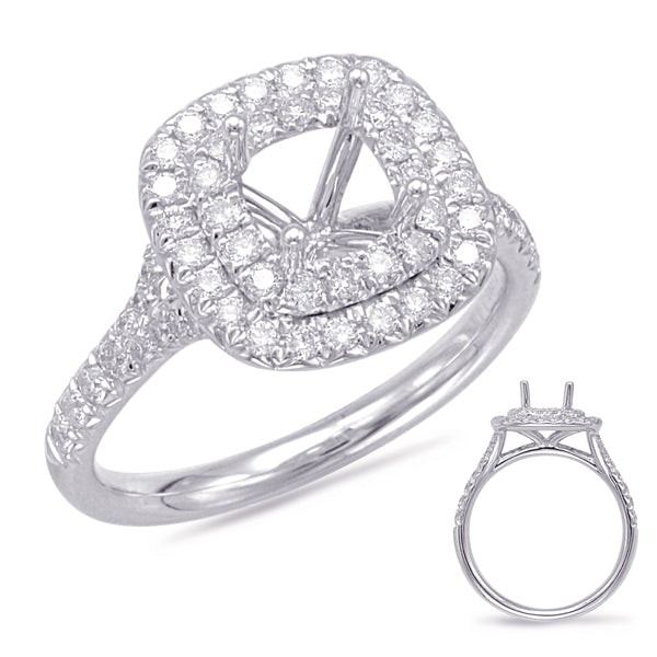 White Gold Halo Engagement Ring - EN7883-1WG