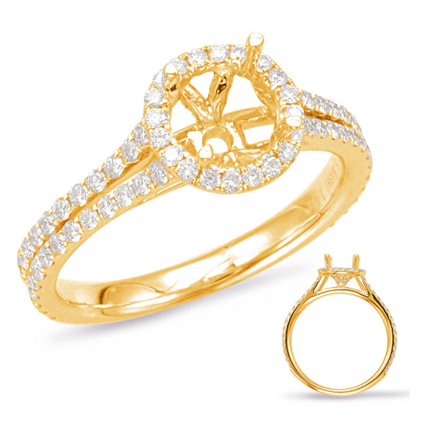 Yellow Gold Halo Engagement Ring - EN7884-1YG