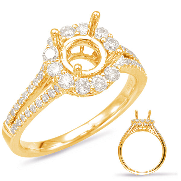 Yellow Gold Halo Engagement Ring - EN7885-1YG