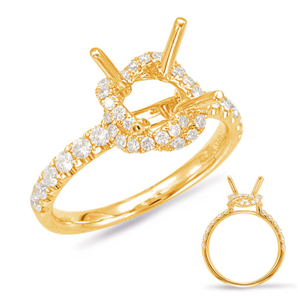 Yellow Gold Halo Engagement Ring - EN7886-1YG