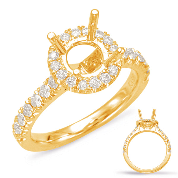 Yellow Gold Halo Engagement Ring - EN7891-125YG