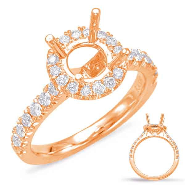 Rose Gold Halo Engagement Ring - EN7891-15RG