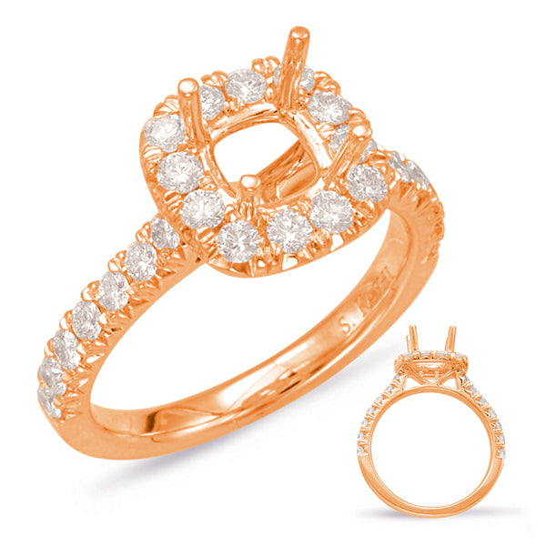 Rose Gold Halo Engagement Ring - EN7892-15RG