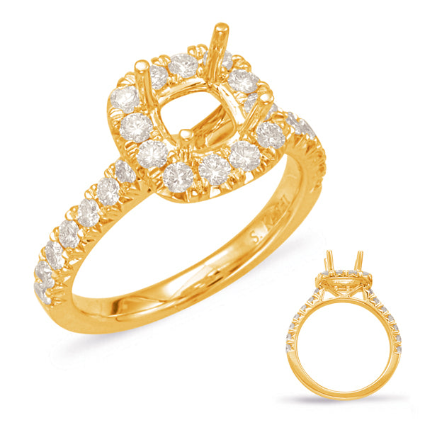 Yellow Gold Halo Engagement Ring - EN7892-15YG