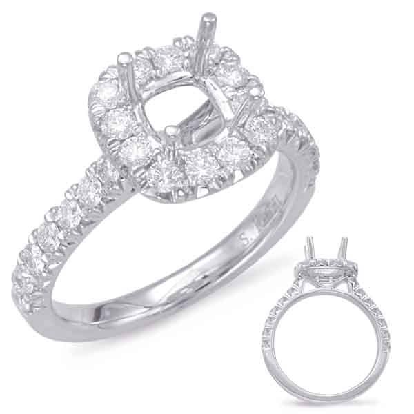 Platinum Halo Engagement Ring - EN7892-1PL