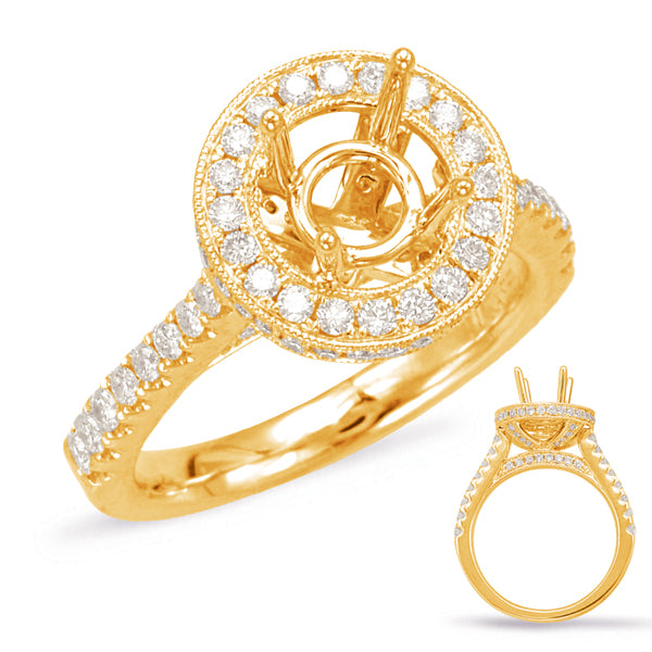 Yellow Gold Halo Engagement Ring - EN7893-1YG