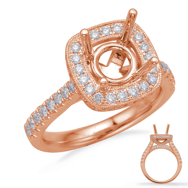 Rose Gold Halo Engagement Ring - EN7894-15RDRG