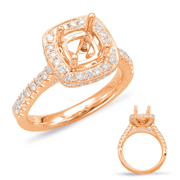 Rose Gold Halo Engagement Ring - EN7894-1CURG