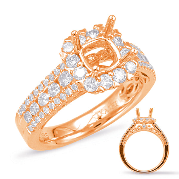 Rose Gold Halo Engagement Ring - EN7895-1RG