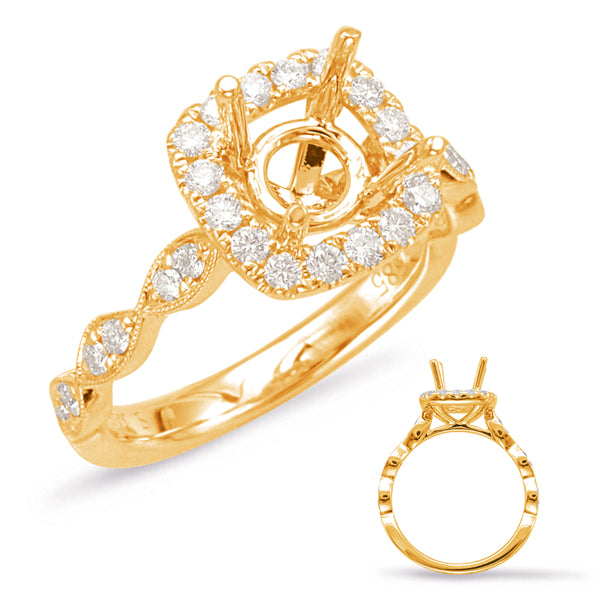 Yellow Gold Halo Engagement Ring - EN7897-15YG