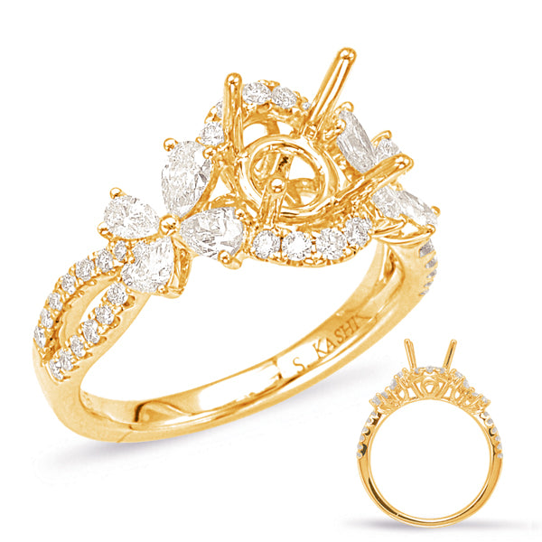 Yellow Gold Halo Engagement Ring - EN7904-1YG