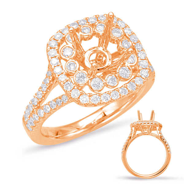 Rose Gold Halo Engagement Ring - EN7905-1RG