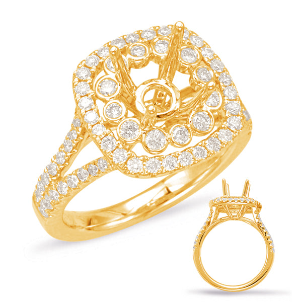 Yellow Gold Halo Engagement Ring - EN7905-1YG