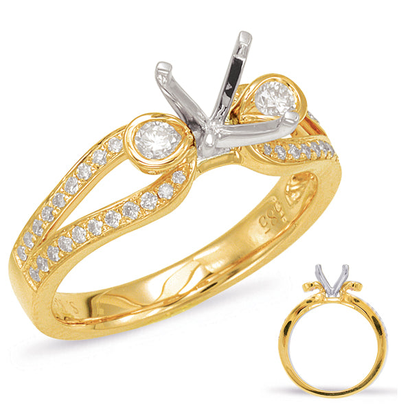 Yellow Gold Halo Engagement Ring - EN7907YG