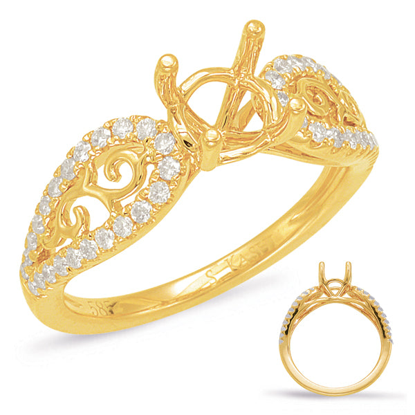 Yellow Gold Halo Engagement Ring - EN7908-1YG