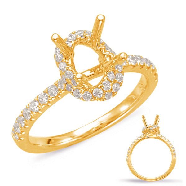 Yellow Gold Halo Engagement Ring - EN7916-7X5MYG