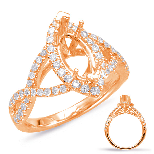 Rose Gold Halo Engagement Ring - EN7917-10X5MRG