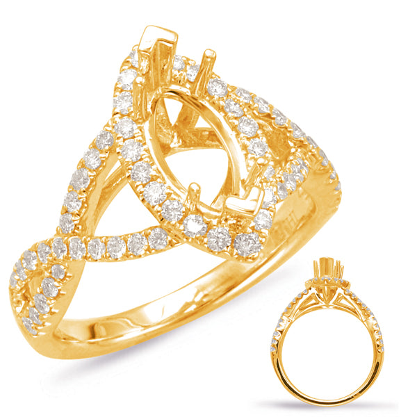 Yellow Gold Halo Engagement Ring - EN7917-10X5MYG