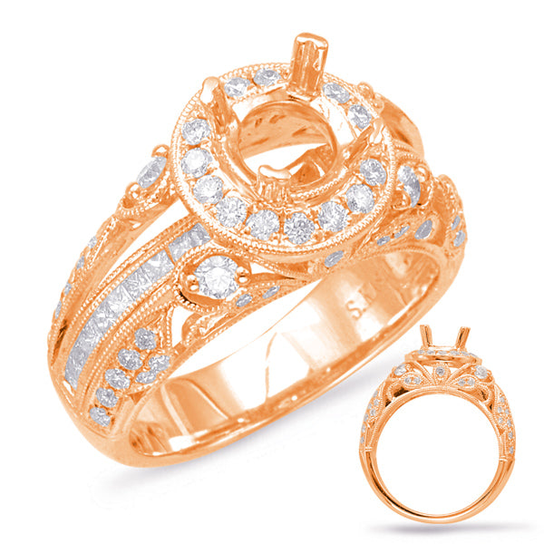 Rose Gold Halo Engagement Ring - EN7919-1RG