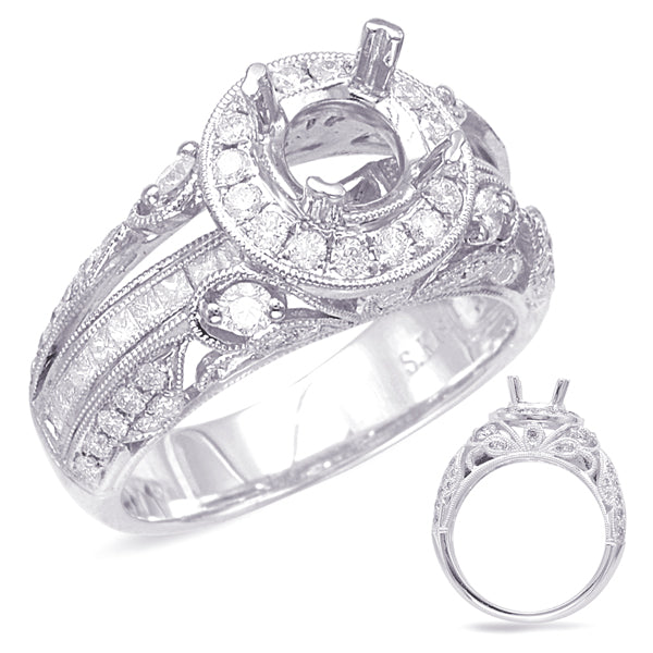 White Gold Halo Engagement Ring - EN7919-1WG