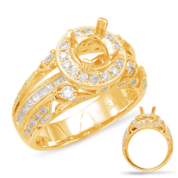 Yellow Gold Halo Engagement Ring - EN7919-1YG