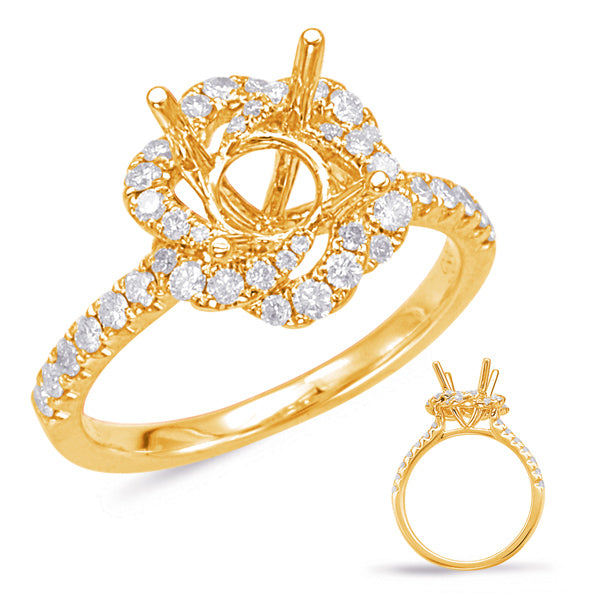 Yellow Gold Halo Engagement Ring - EN7923-125YG