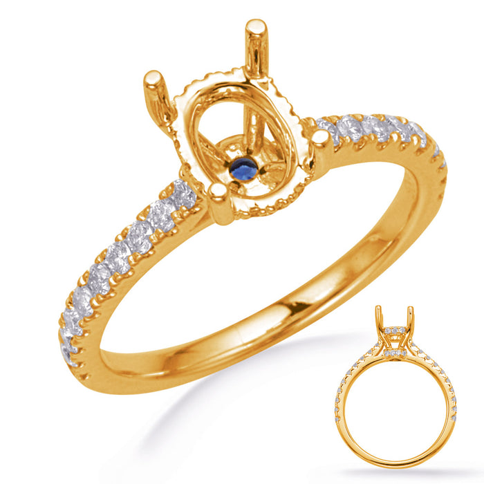 Yellow Gold Engagement Ring - EN7926-6X4MOVYG