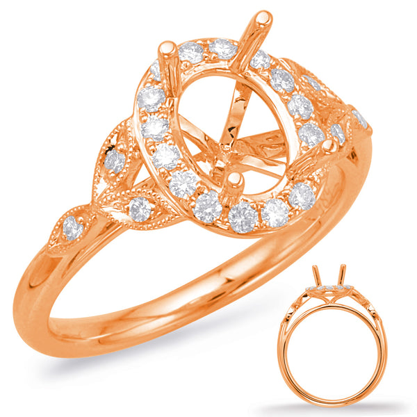 Rose Gold Halo Engagement Ring - EN7930-5X3MRG