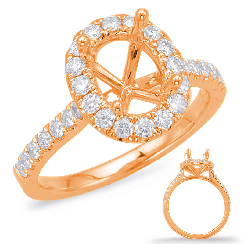 Rose Gold Halo Engagement Ring - EN7936-10X8MRG