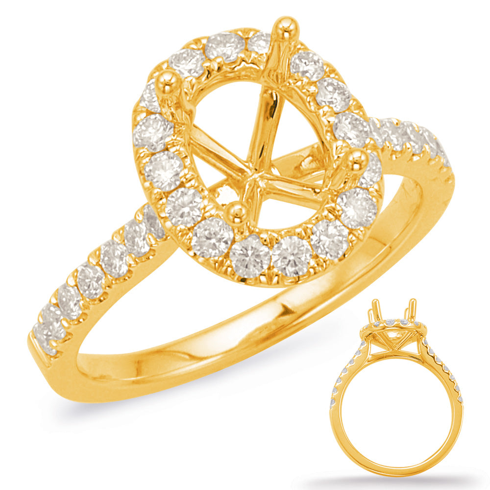 Yellow Gold Halo Engagement Ring - EN7936-10X8MYG