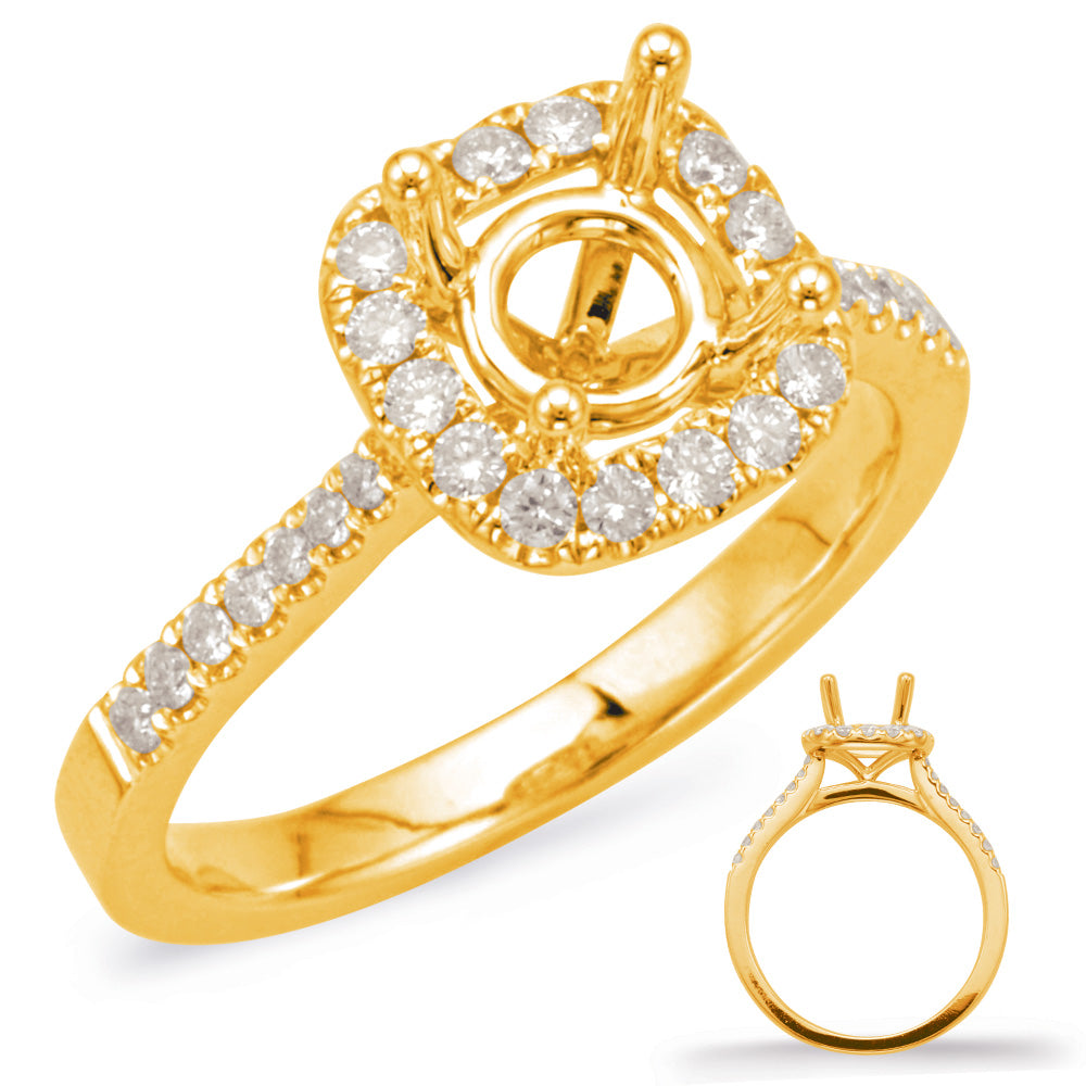 Yellow Gold Halo Engagement Ring - EN7939-125YG