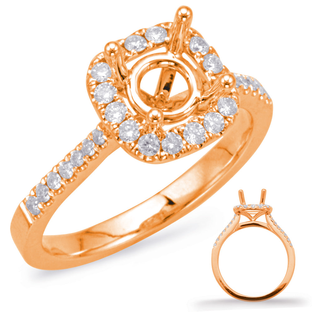 Rose Gold Halo Engagement Ring - EN7939-2RG