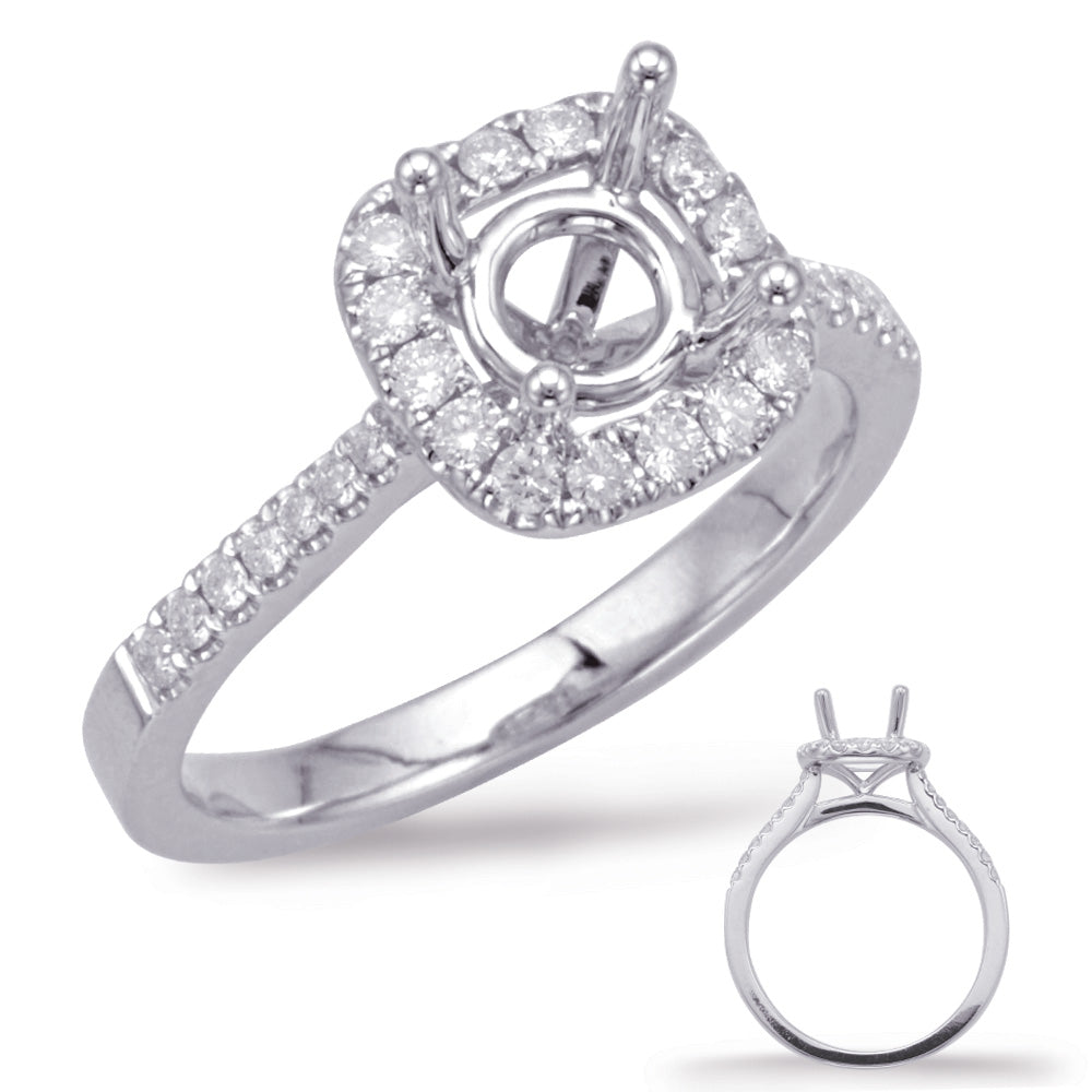 White Gold Halo Engagement Ring - EN7939-2WG