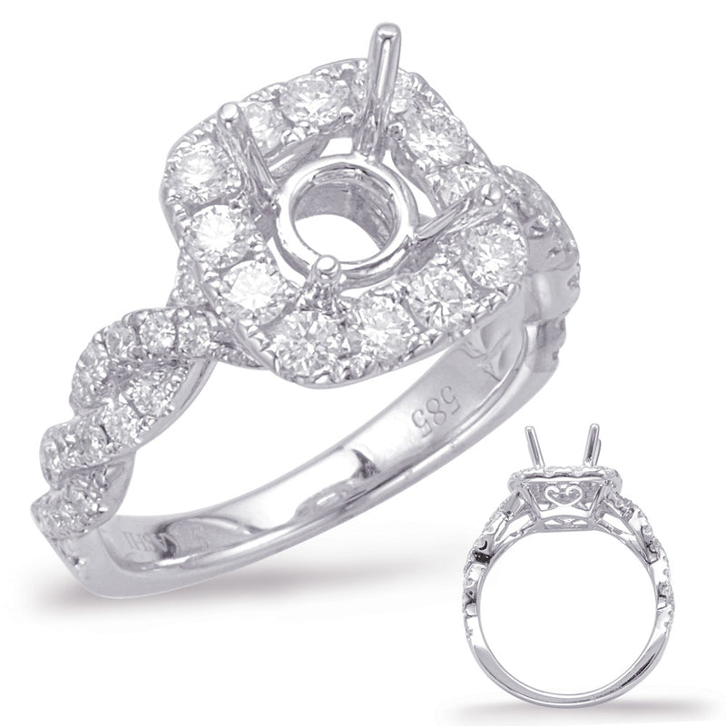 White Gold Halo Engagement Ring - EN7944-1WG