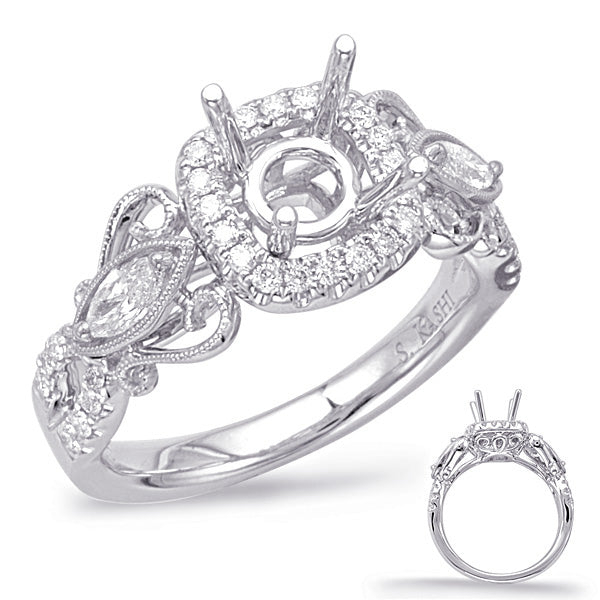 Platinum Halo Engagement Ring - EN7945-1PL