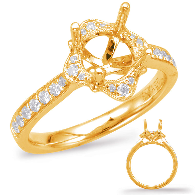 Yellow Gold Halo Engagement Ring - EN7947-1YG