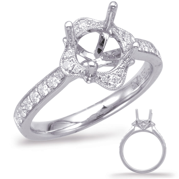 White Gold Halo Engagement Ring - EN7947-50WG