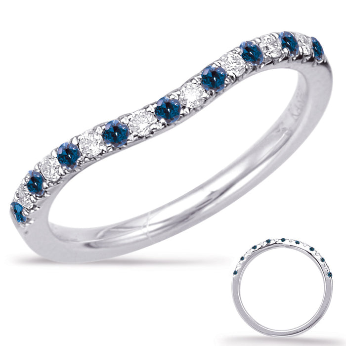 White Gold Sapphire & Diamond Band - EN7949-BSWG