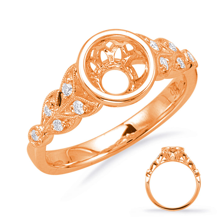 Rose Gold Engagement Ring Bezel Head - EN7958-75RG