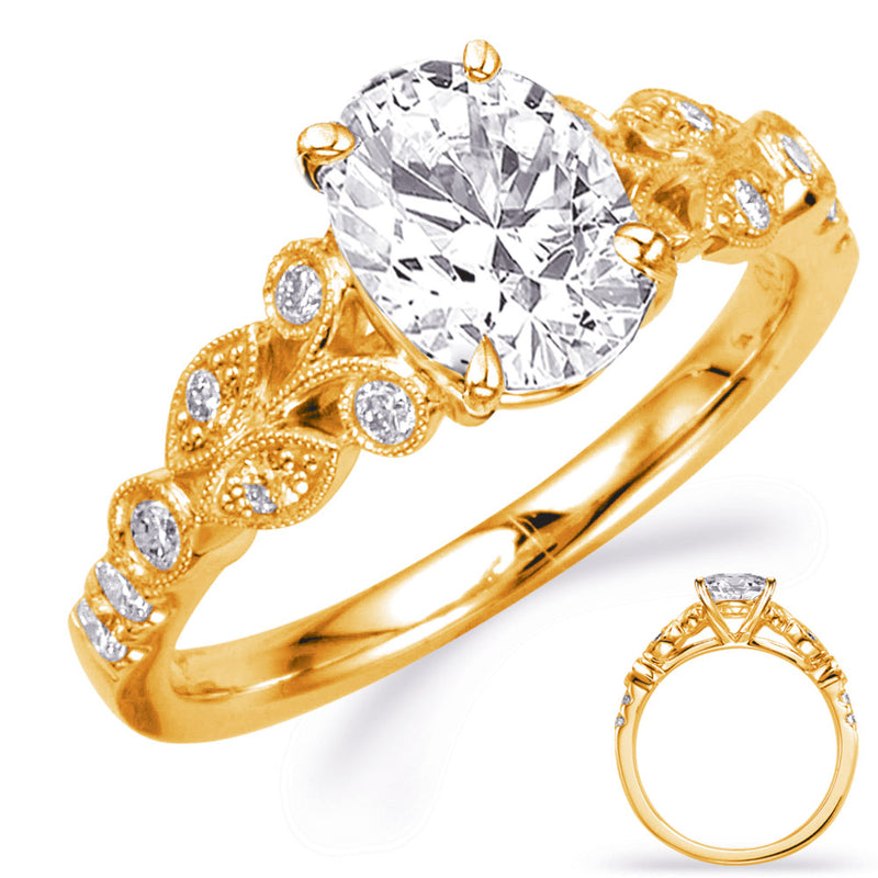 Yellow Gold Engagement Ring - EN7959-8X6MOVYG