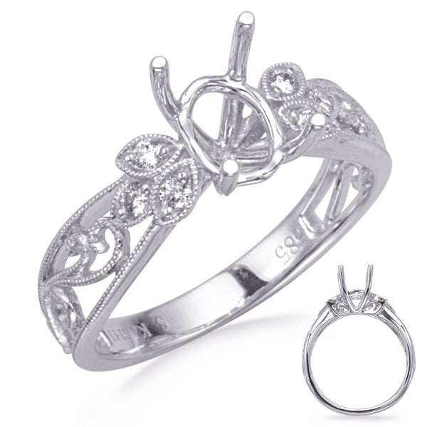 White Gold Engagement Ring - EN7960-8X6OVWG
