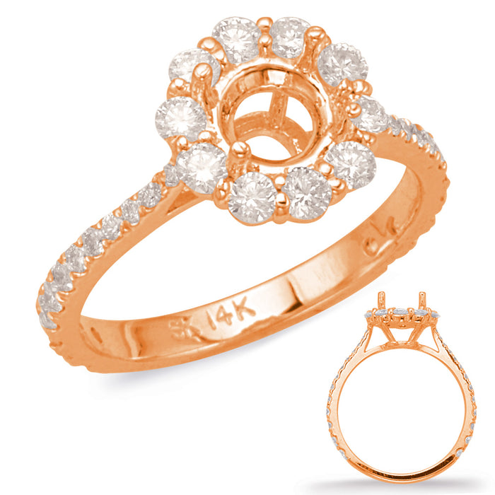 Rose Gold Halo Engagement Ring - EN7985-1RG