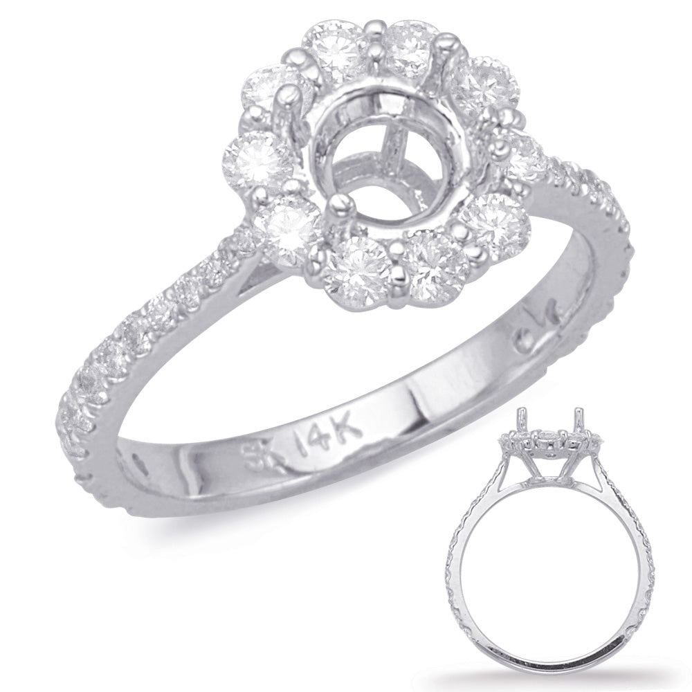 White Gold Halo Engagement Ring - EN7985-1WG